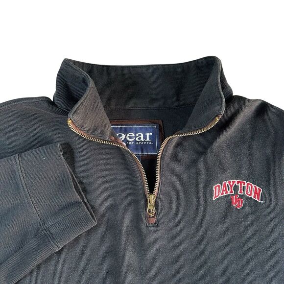 Vintage University Of Dayton Flyers 1/4 Zip Sweatshirt Men’s XXL Black Retro Y2K - Picture 1 of 10